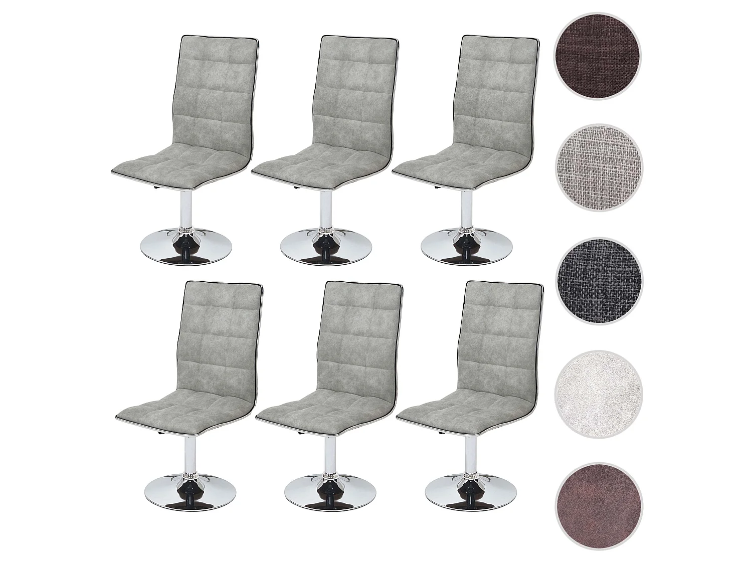 Chaise de salle à manger MCW-C41 (lot de 6),  vintage gris béton