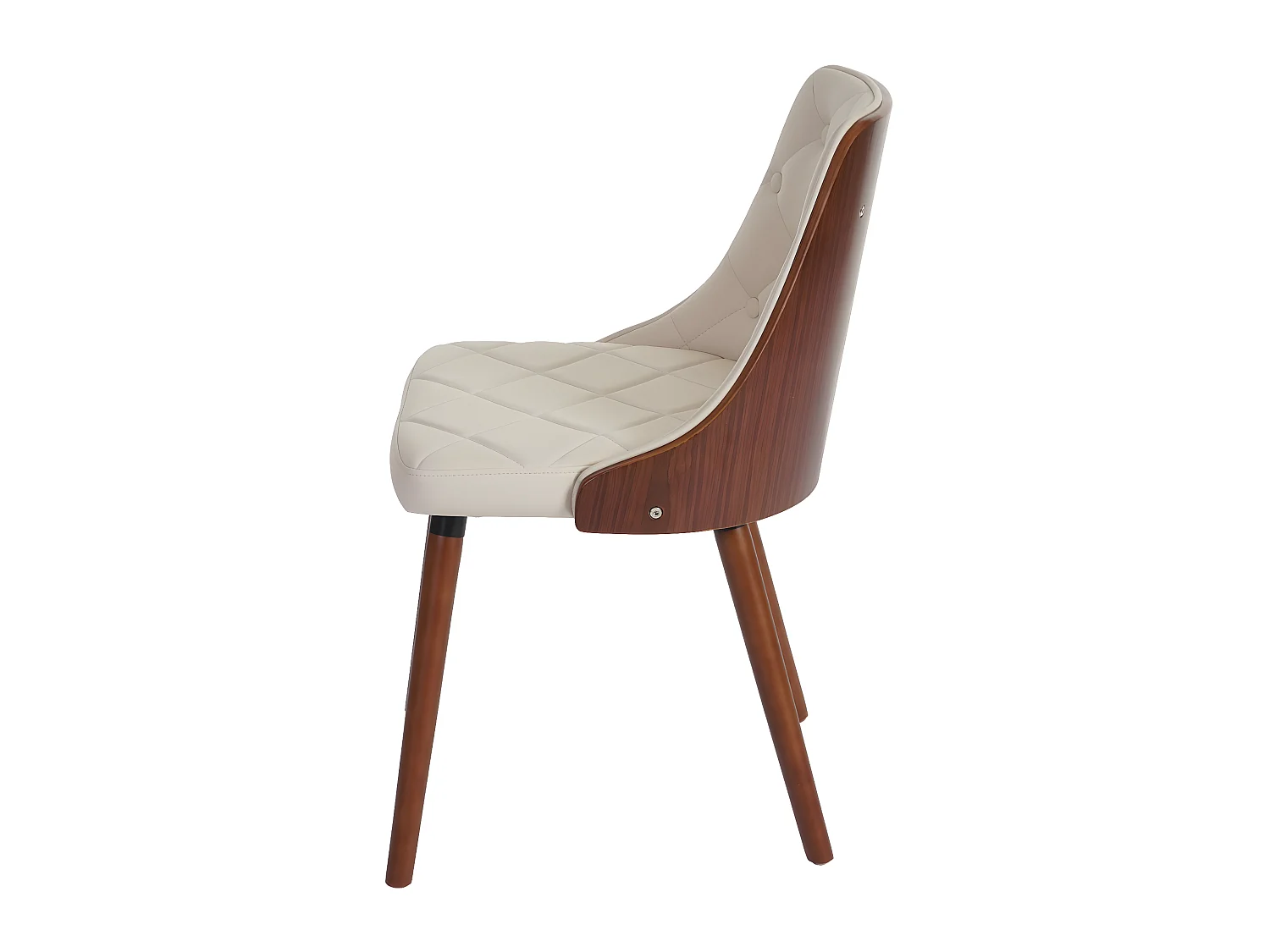 Silla de comedor MCW-A75 (juego de 6),  piel artificial crema