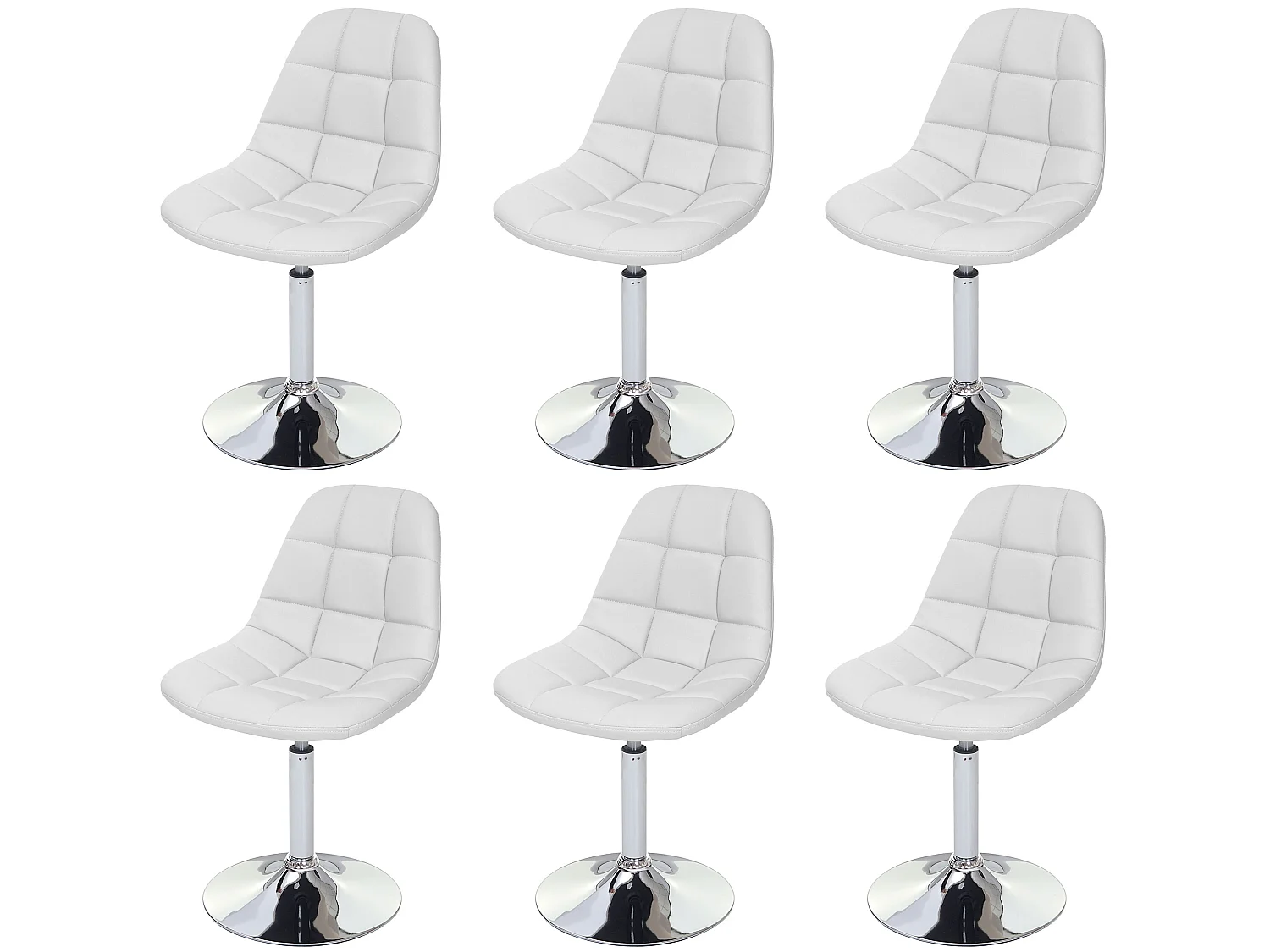 Eetkamerstoel MCW-A60 (set van 6),  kunstleer wit