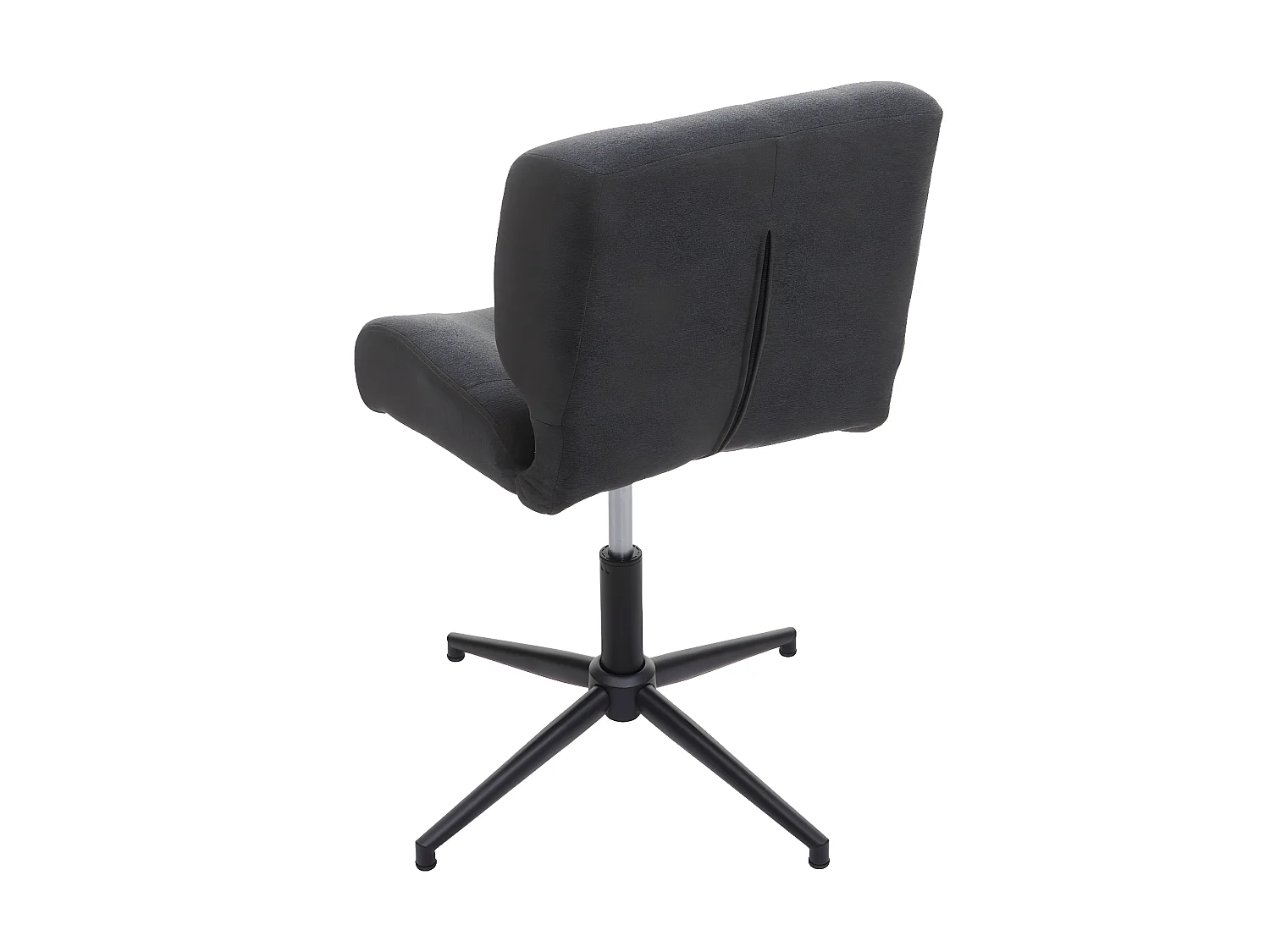 Chaise de salle à manger MCW-H42 (lot de 6),  tissu/textile gris foncé, pied noir