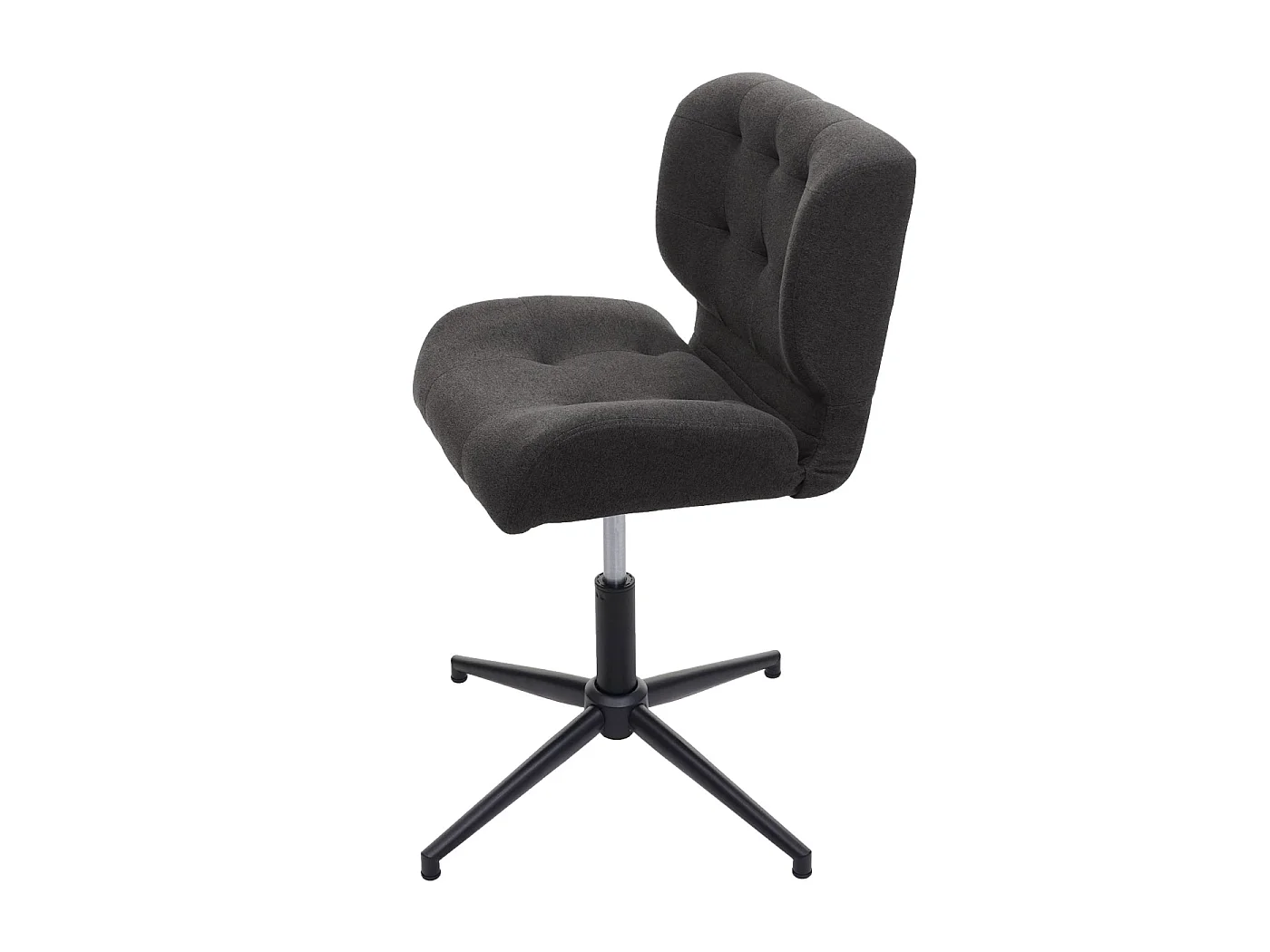 Chaise de salle à manger MCW-H42 (lot de 6),  tissu/textile gris foncé, pied noir