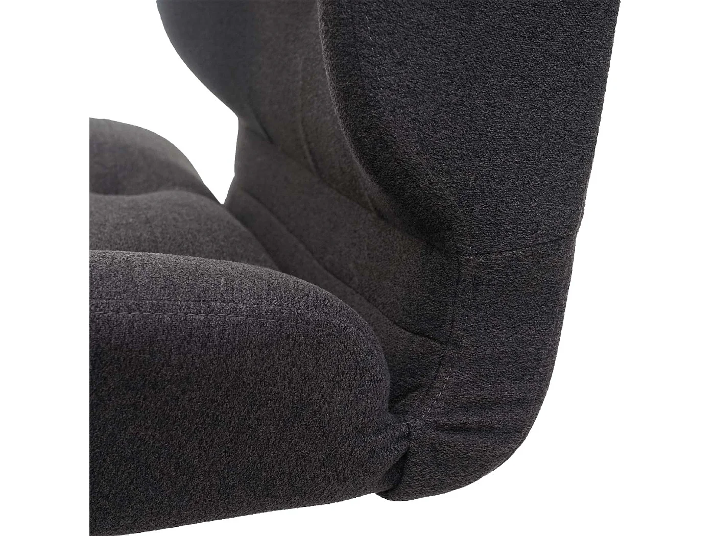 Chaise de salle à manger MCW-H42 (lot de 6),  tissu/textile gris foncé, pied noir