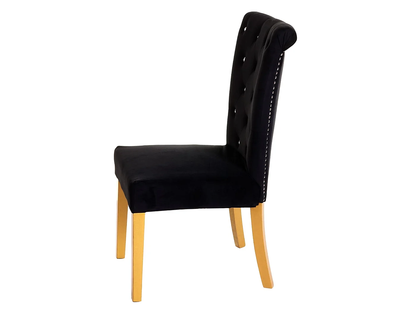 Eetkamerstoel MCW-D22 (set van 6),  zwart, goudkleurige poten