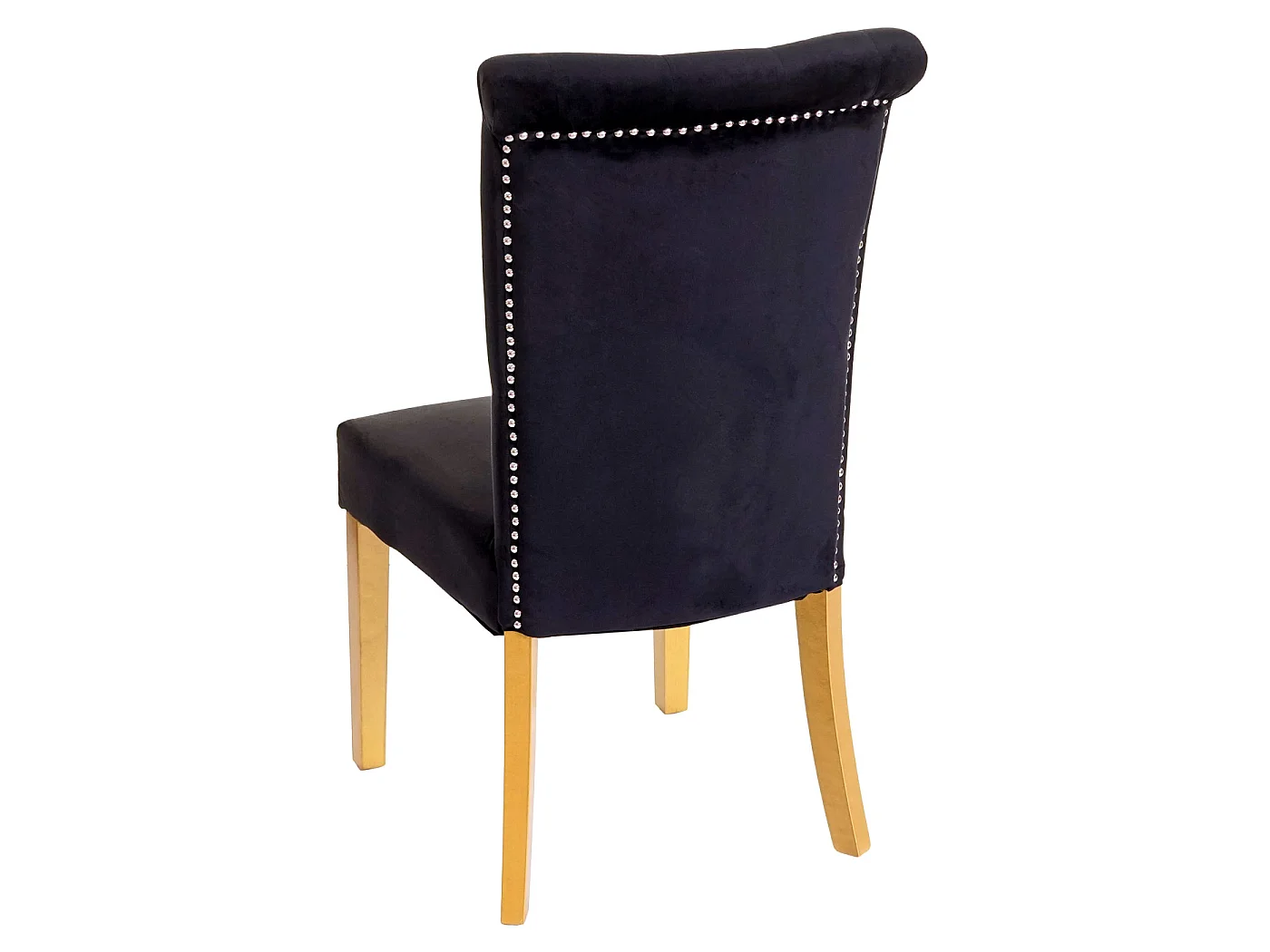 Eetkamerstoel MCW-D22 (set van 6),  zwart, goudkleurige poten