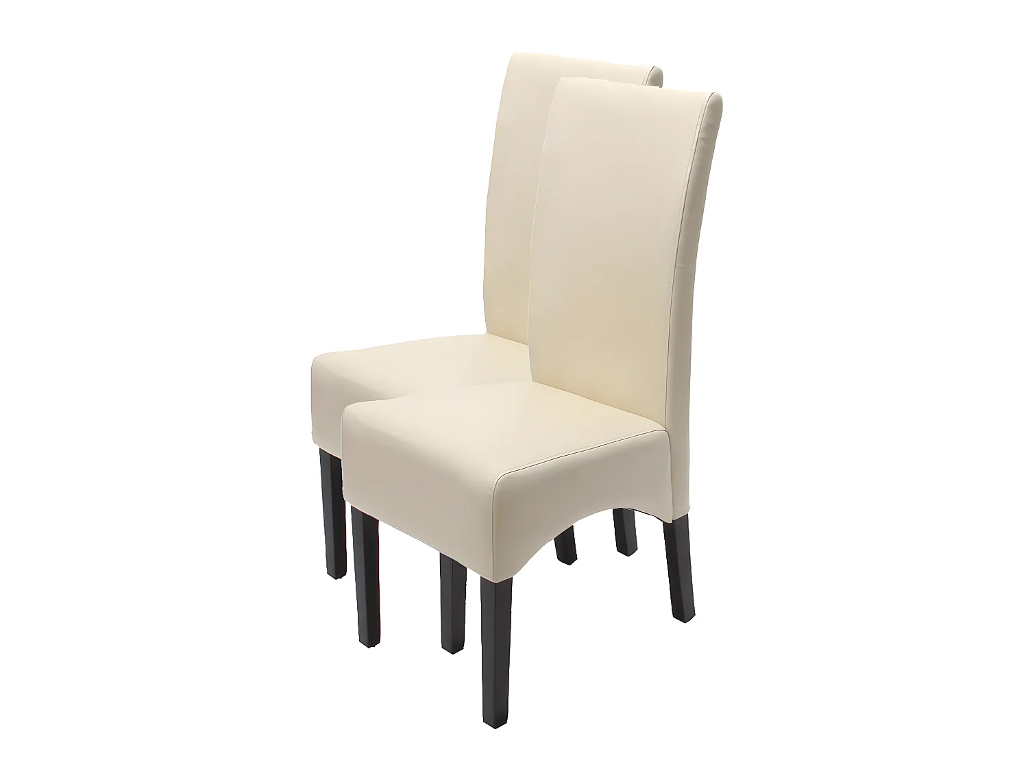 Chaise de salle à manger Crotone (lot de 2),  couleur crème, pieds clairs