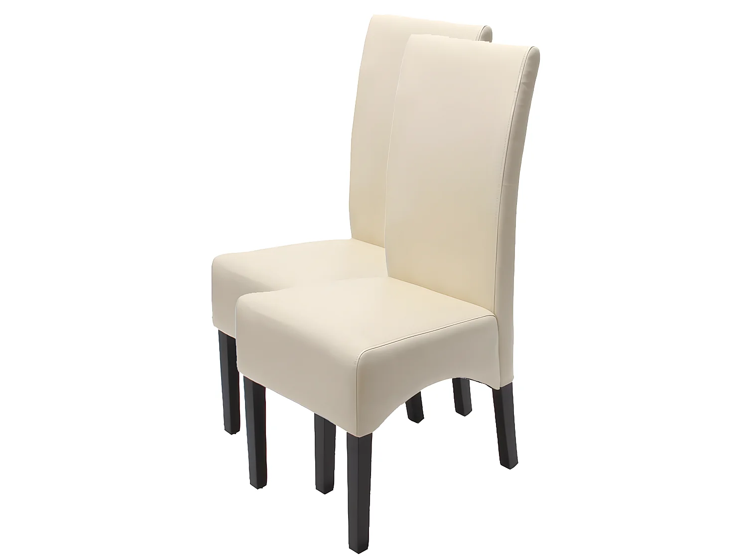 Chaise de salle à manger Crotone (lot de 2),  couleur crème, pieds clairs