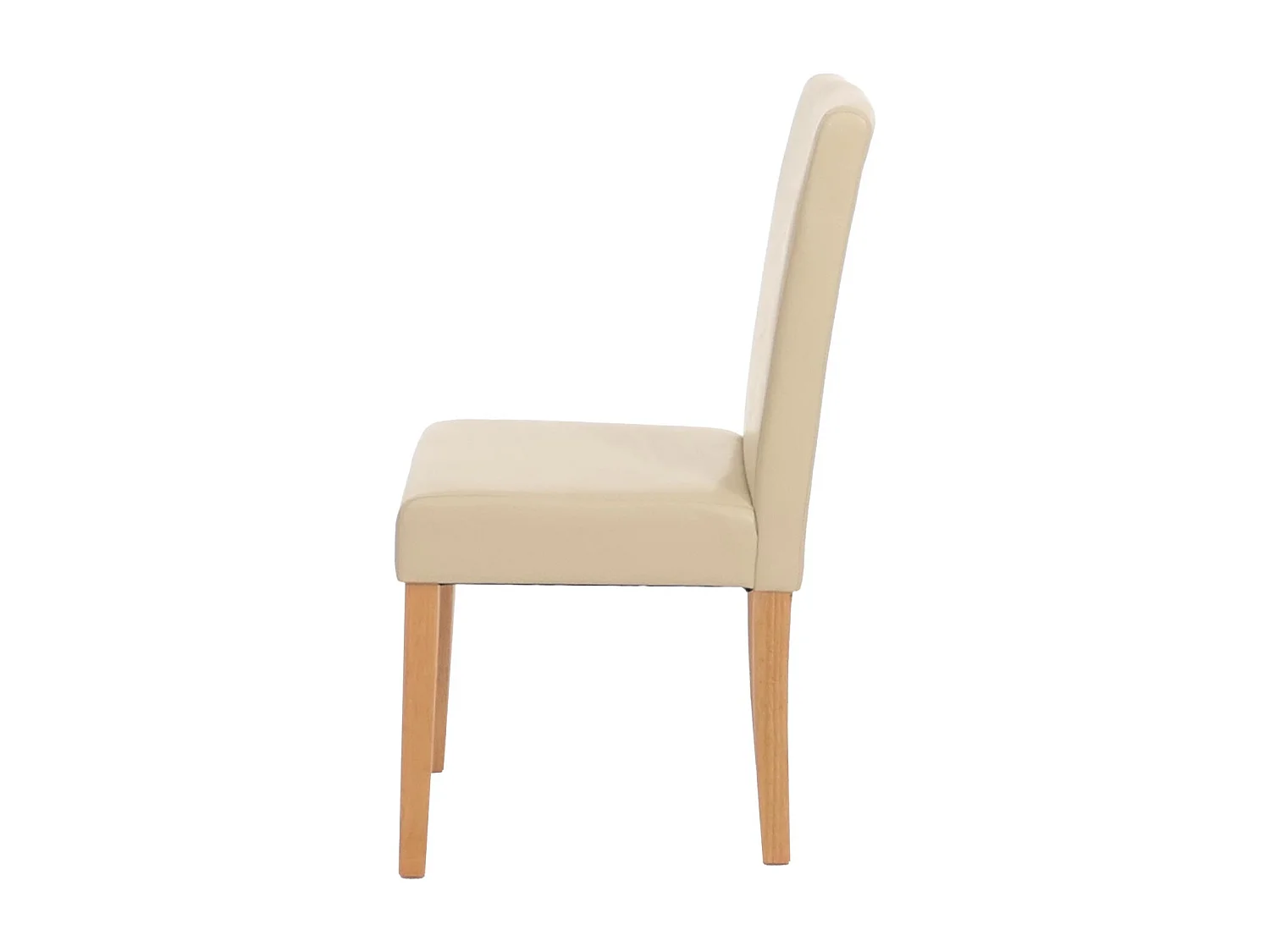 Chaise de salle à manger Littau (lot de 4),  simili-cuir, crème, pieds clairs