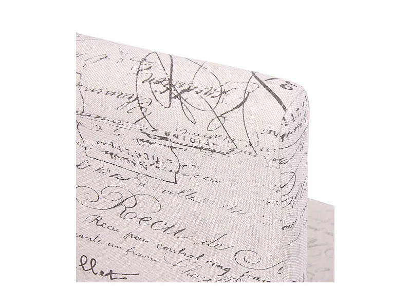 Eetkamerstoel Littau (set van 4),  textiel met belettering, crème, poten structuur - eik