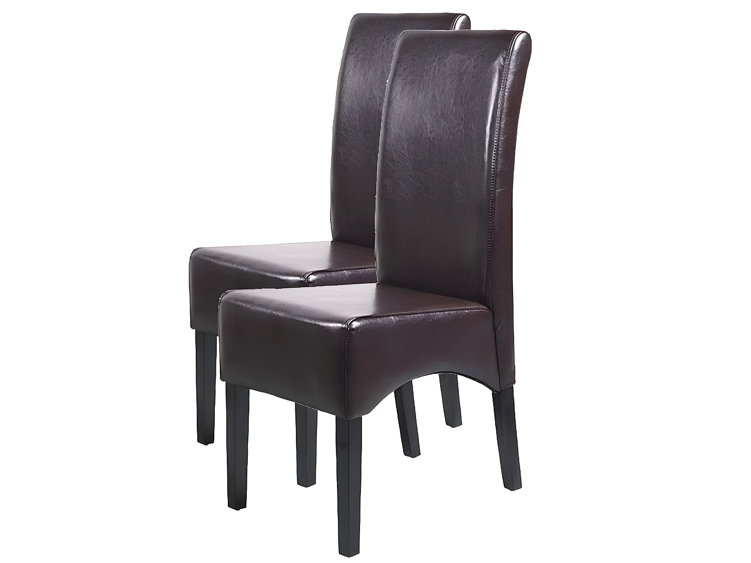 Chaise de salle à manger Crotone (lot de 2),  marron, pieds foncés