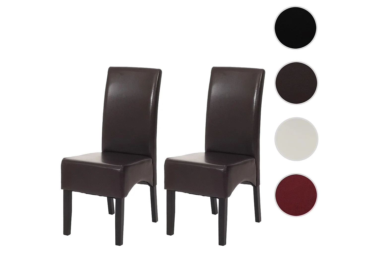 Silla de comedor Crotone (juego de 2),  marrón, con patas oscuras