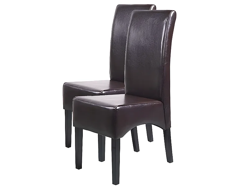 Eetkamerstoel Crotone (set van 2),  bruin, donkere poten