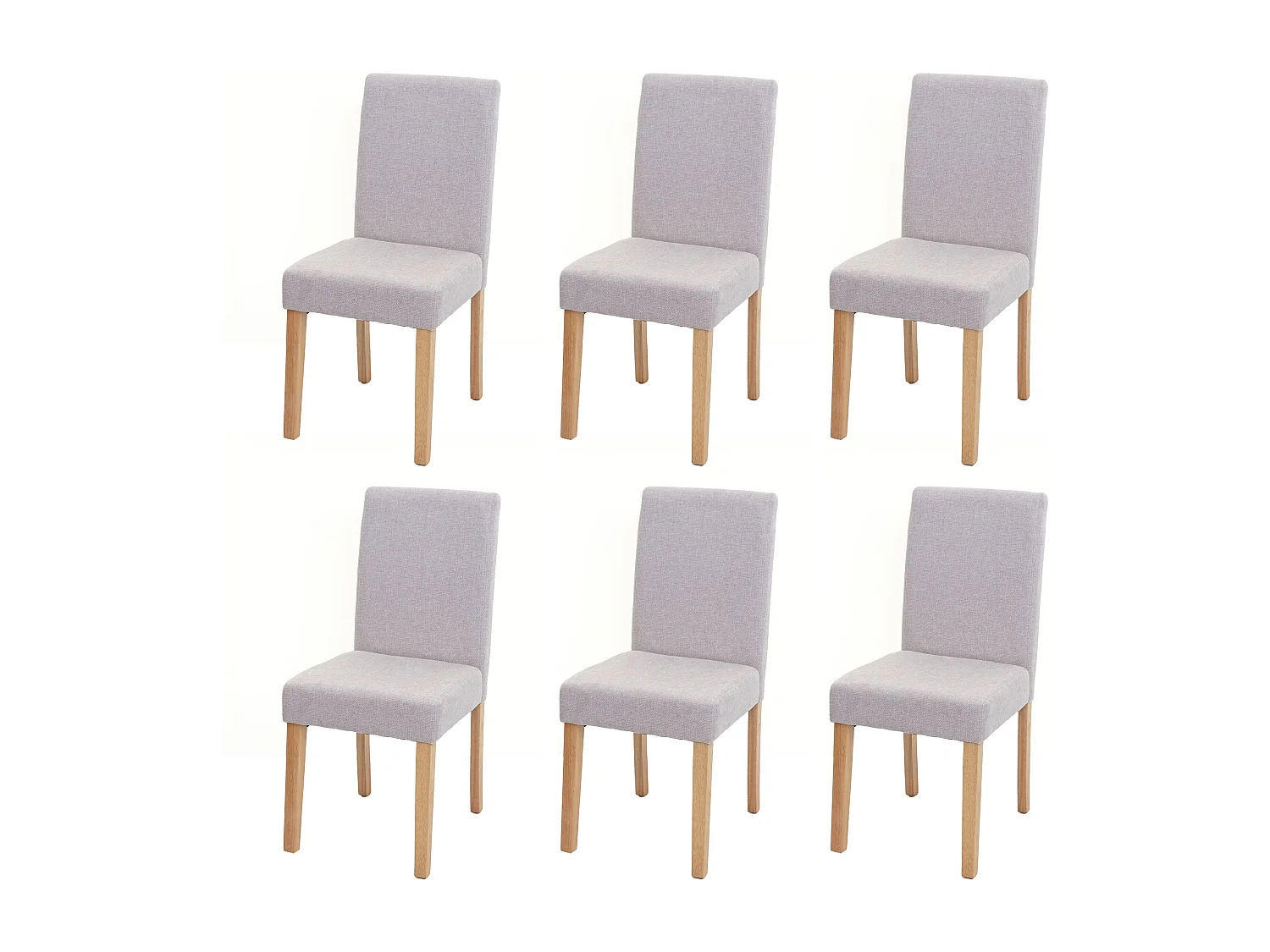 Chaise de salle à manger Littau (lot de 6),  textile, crème-beige, pieds clairs