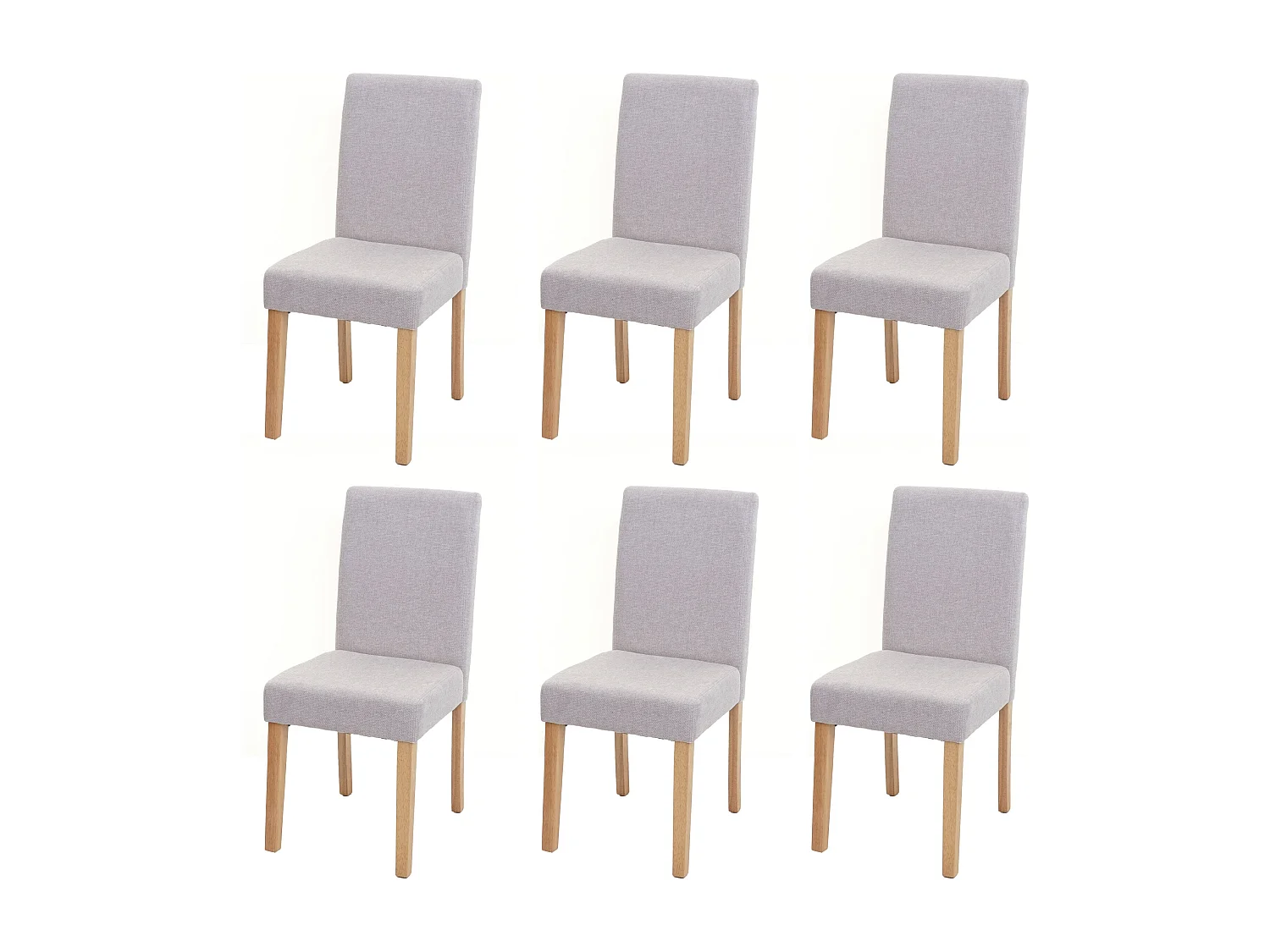 Chaise de salle à manger Littau (lot de 6),  textile, crème-beige, pieds clairs