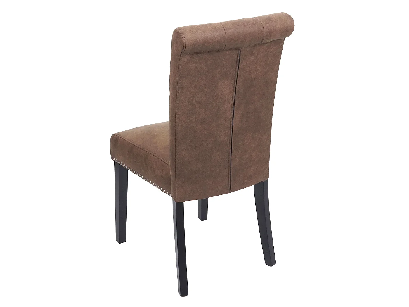 Chaise de salle à manger Chesterfield II (lot de 2),  tissu/textile marron pieds foncés