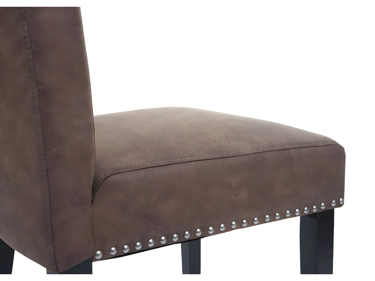 Chaise de salle à manger Chesterfield II (lot de 2),  tissu/textile marron pieds foncés