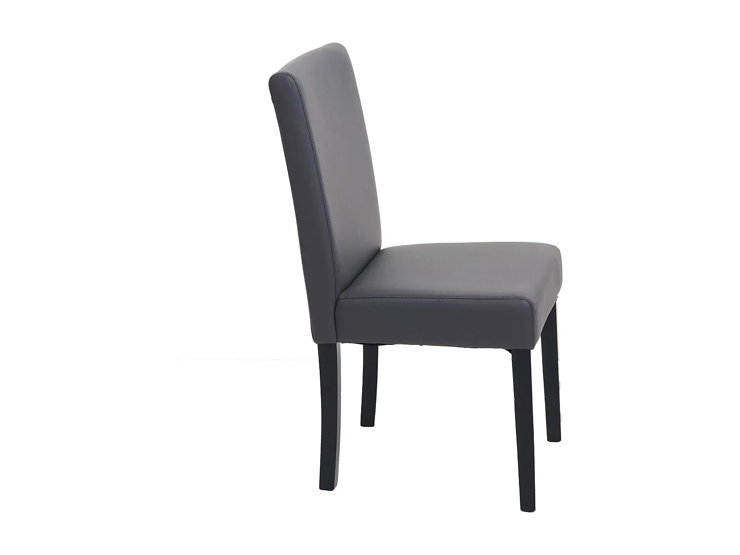 Chaise de salle à manger Littau (lot de 4),  similicuir, gris mat, pieds foncés