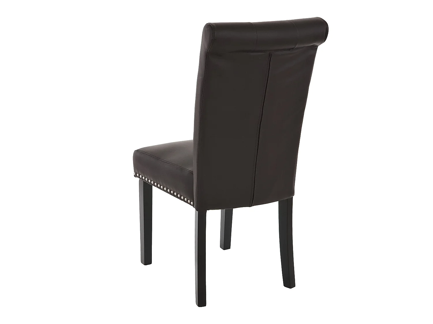Chaise de salle à manger Chesterfield II (lot de 2),  similicuir brun foncé, pieds foncés