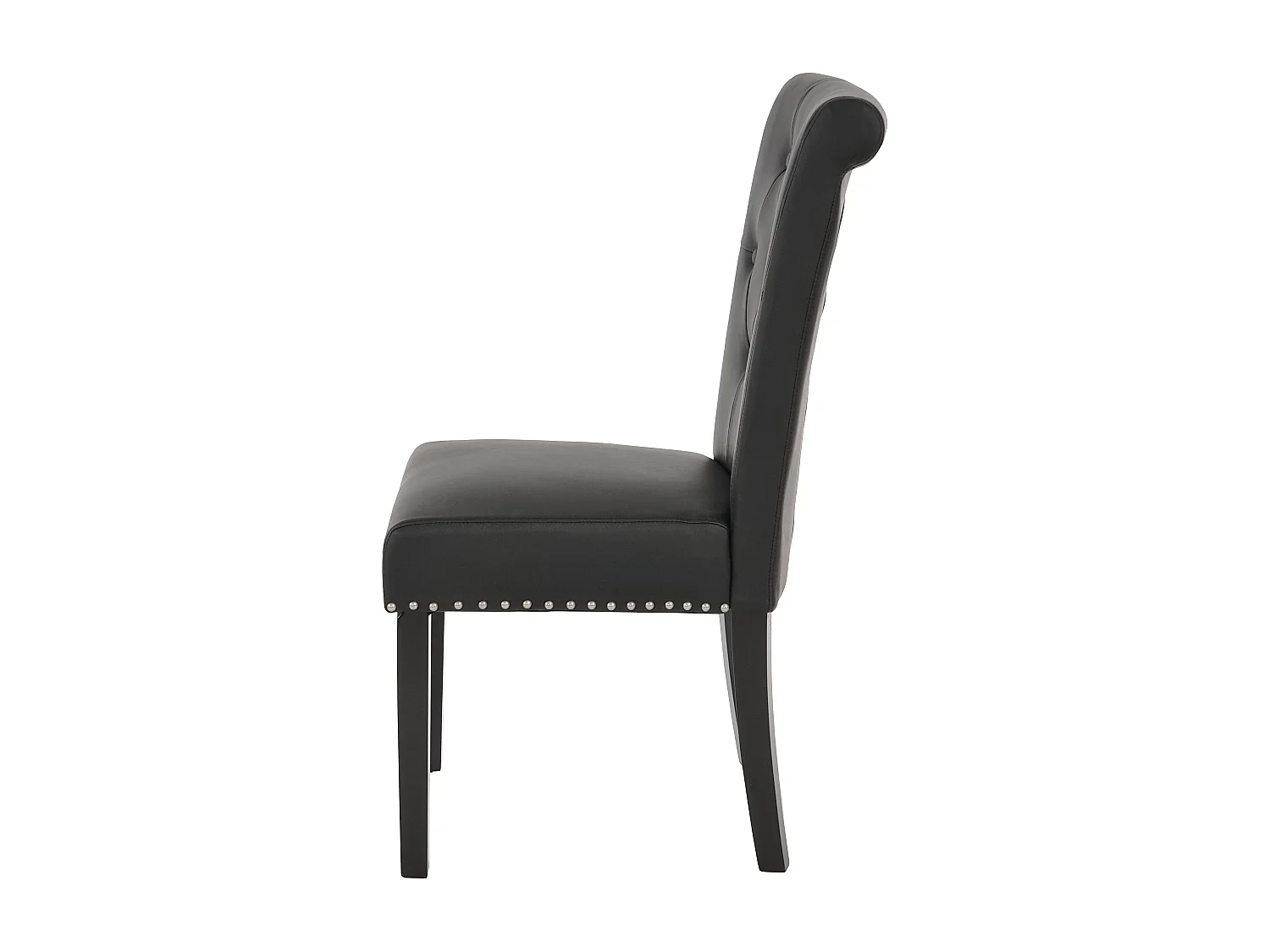 Eetkamerstoel Chesterfield Il (set van 2),  kunstleer, koffie, donkere poten
