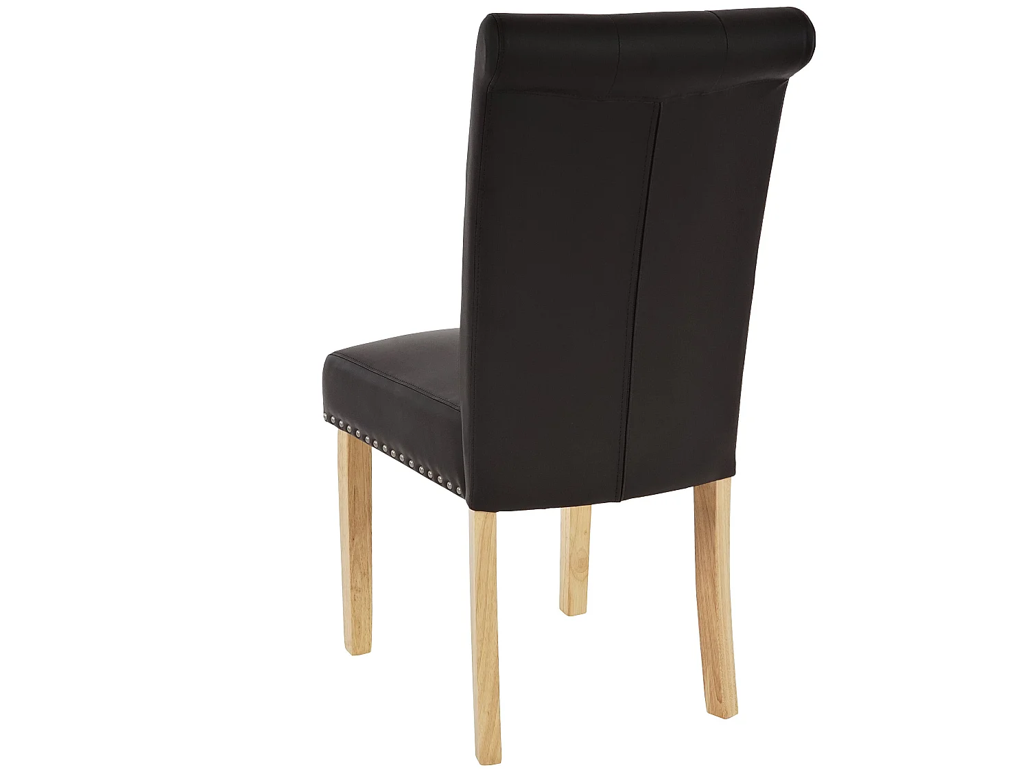 Eetkamerstoel Chesterfield Il (set van 2),  kunstleer, koffie, lichtgekleurde poten