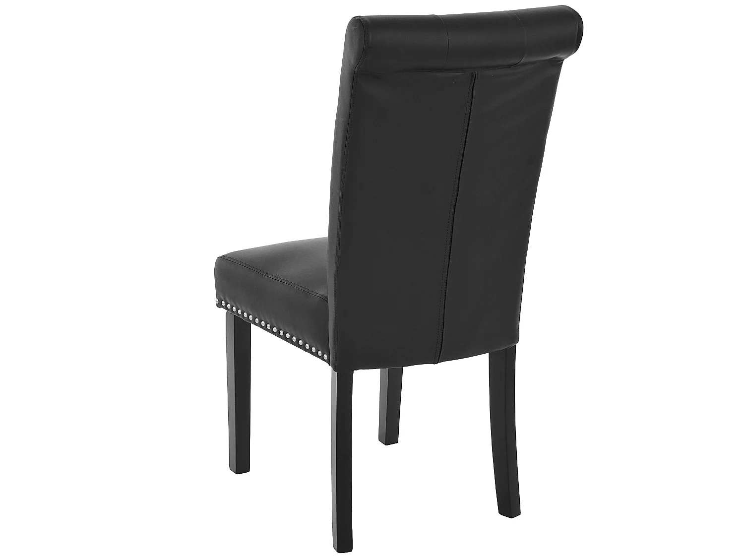 Chaise de salle à manger Chesterfield II (lot de 6),  similicuir noir, pieds foncés