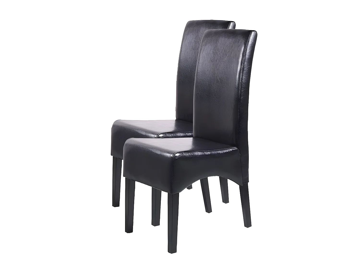 Chaise de salle à manger Crotone (lot de 2),  noir, pieds foncés