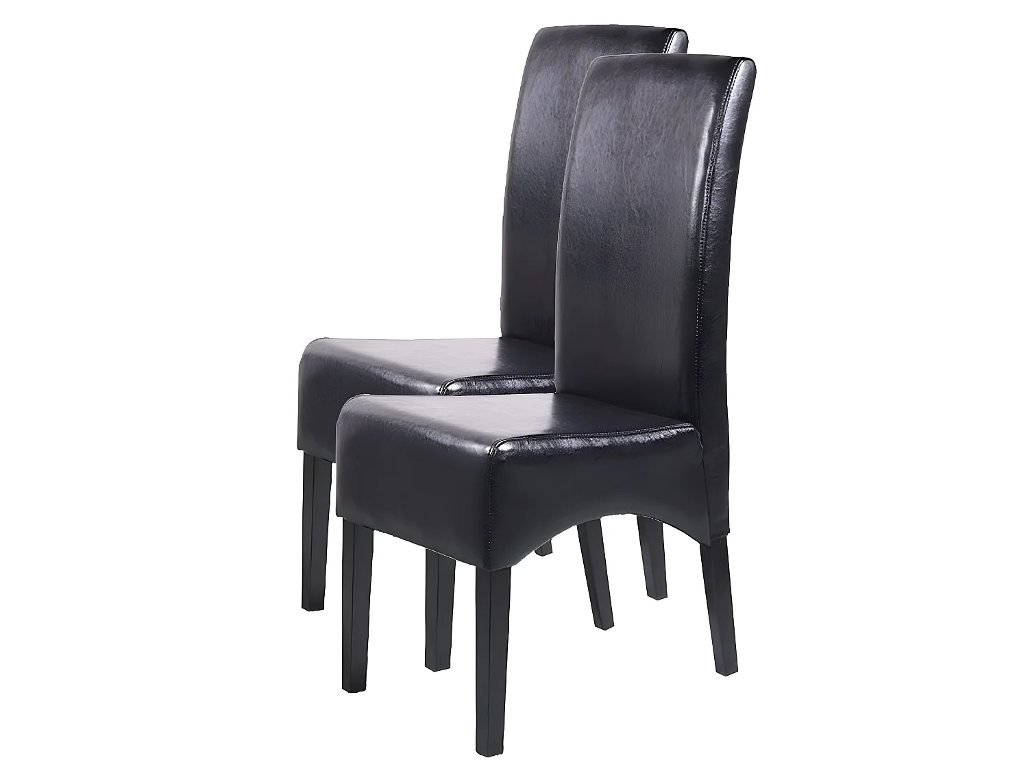 Chaise de salle à manger Crotone (lot de 2),  noir, pieds foncés