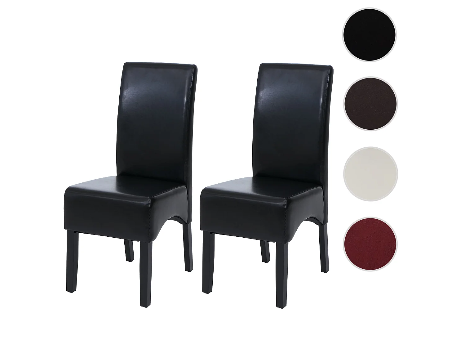 Esszimmerstuhl Crotone (2er-Set), Schwarz, dunkle Beine