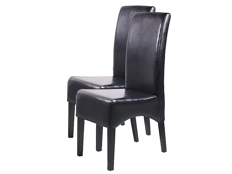 Chaise de salle à manger Crotone (lot de 2),  noir, pieds foncés