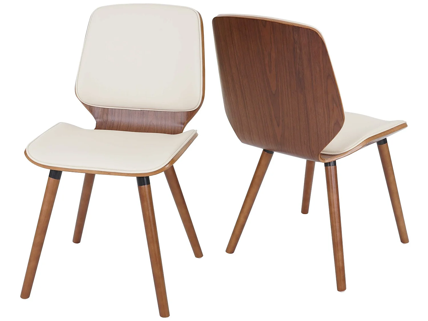 Eetkamerstoel MCW-B16 (set van 2),  kunstleer crème