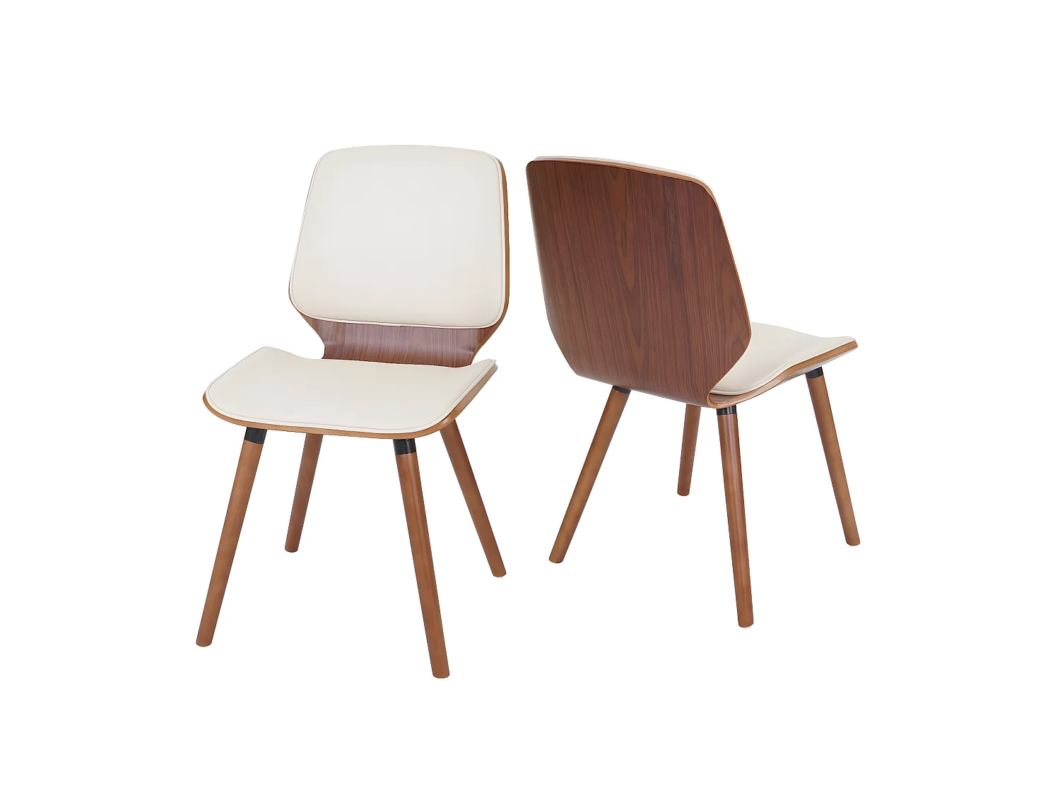 Chaise de salle à manger MCW-B16 (lot de 2),  similicuir crème