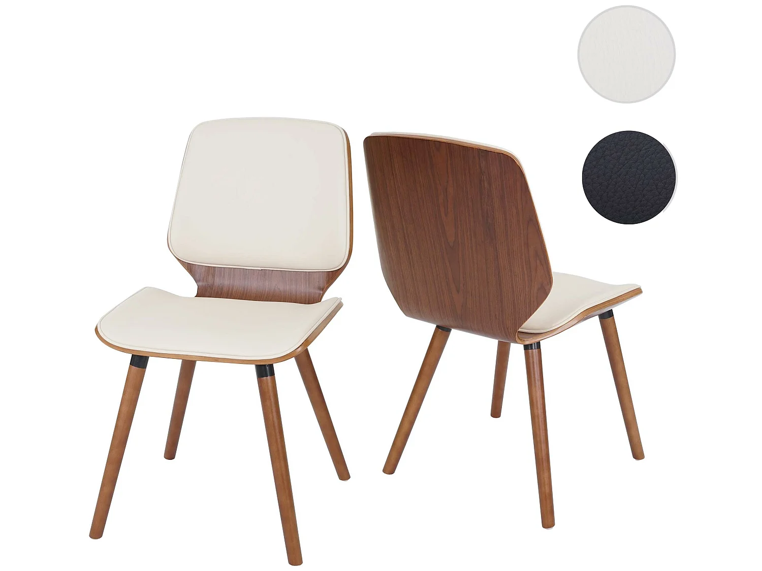 Chaise de salle à manger MCW-B16 (lot de 2),  similicuir crème