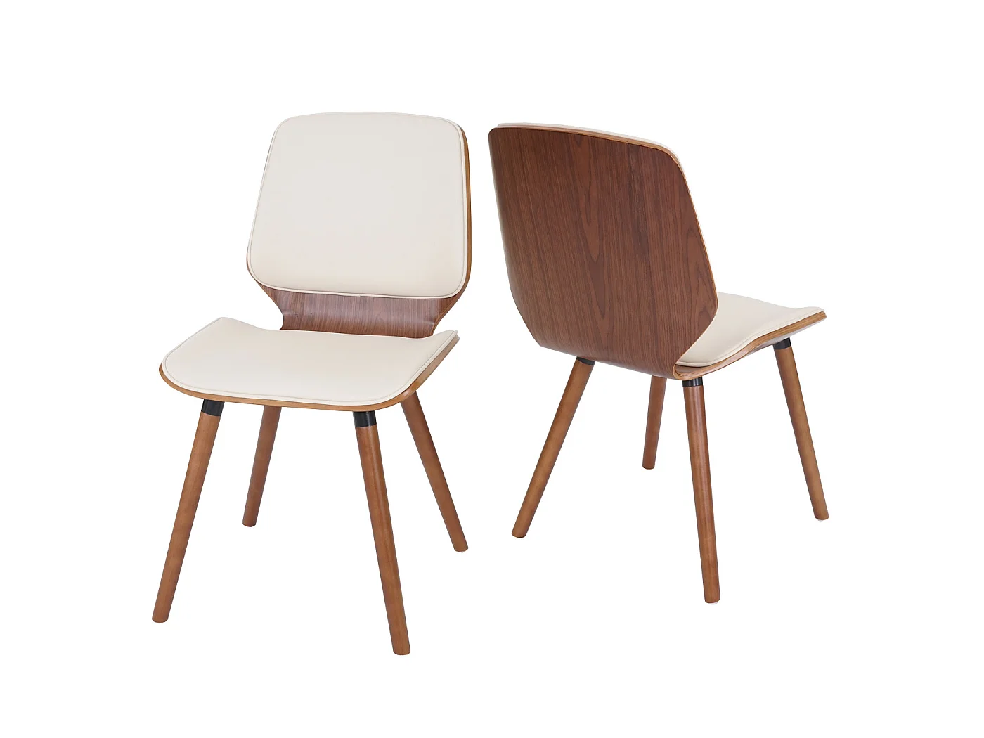 Eetkamerstoel MCW-B16 (set van 2),  kunstleer crème