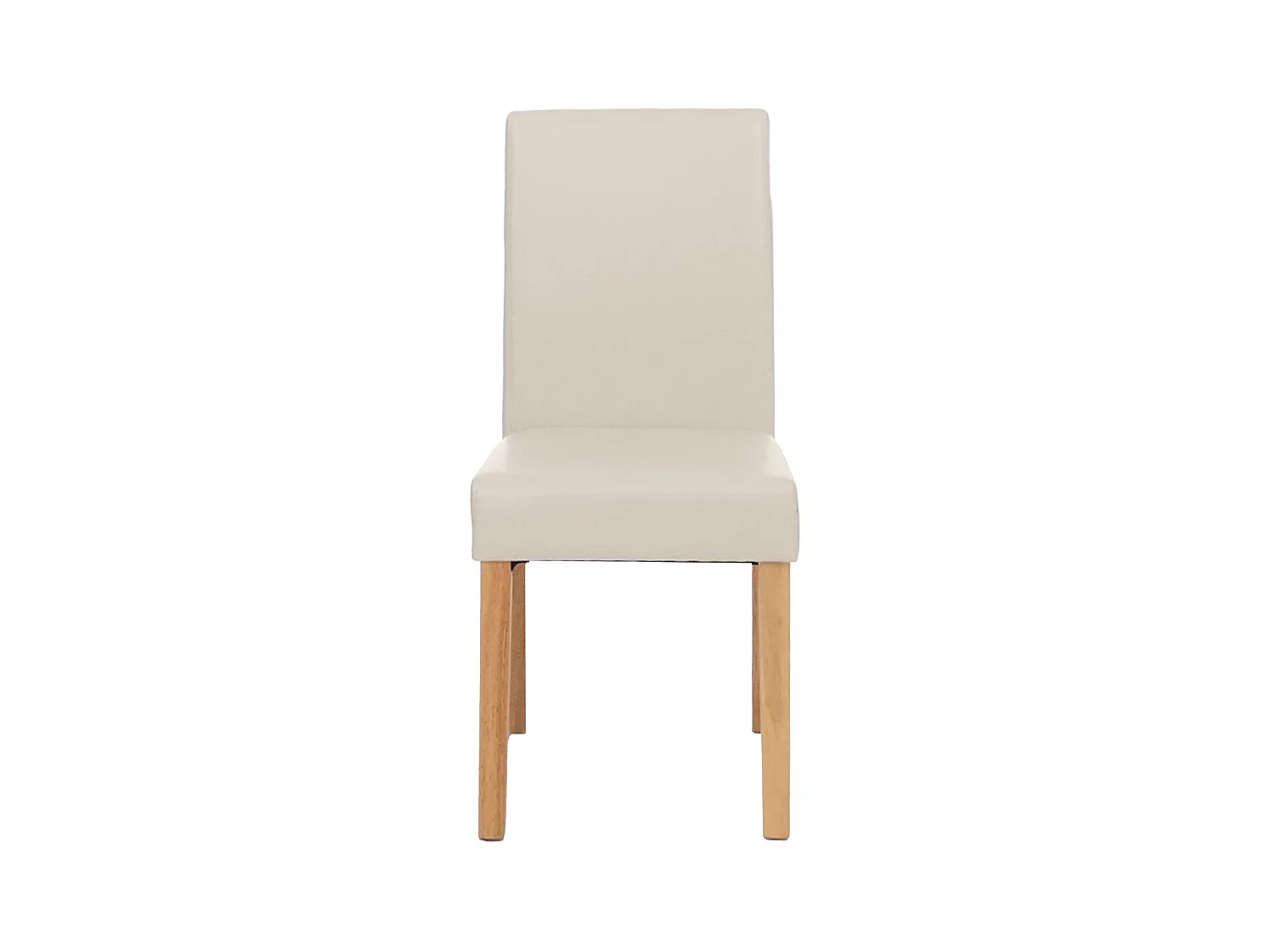 Chaise de salle à manger Littau (lot de 6),  cuir blanc, pieds clairs