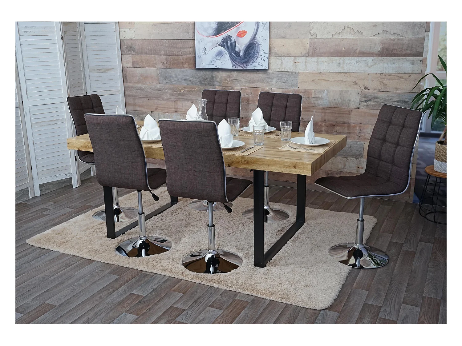 Chaise de salle à manger MCW-C41 (lot de 6),  brun