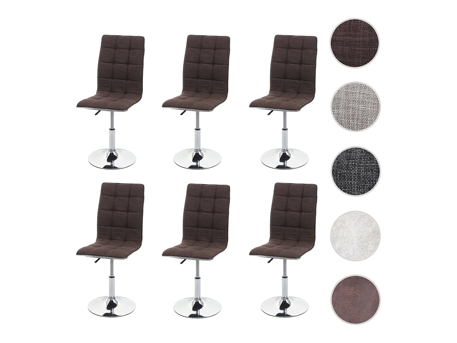 Chaise de salle à manger MCW-C41 (lot de 6),  brun