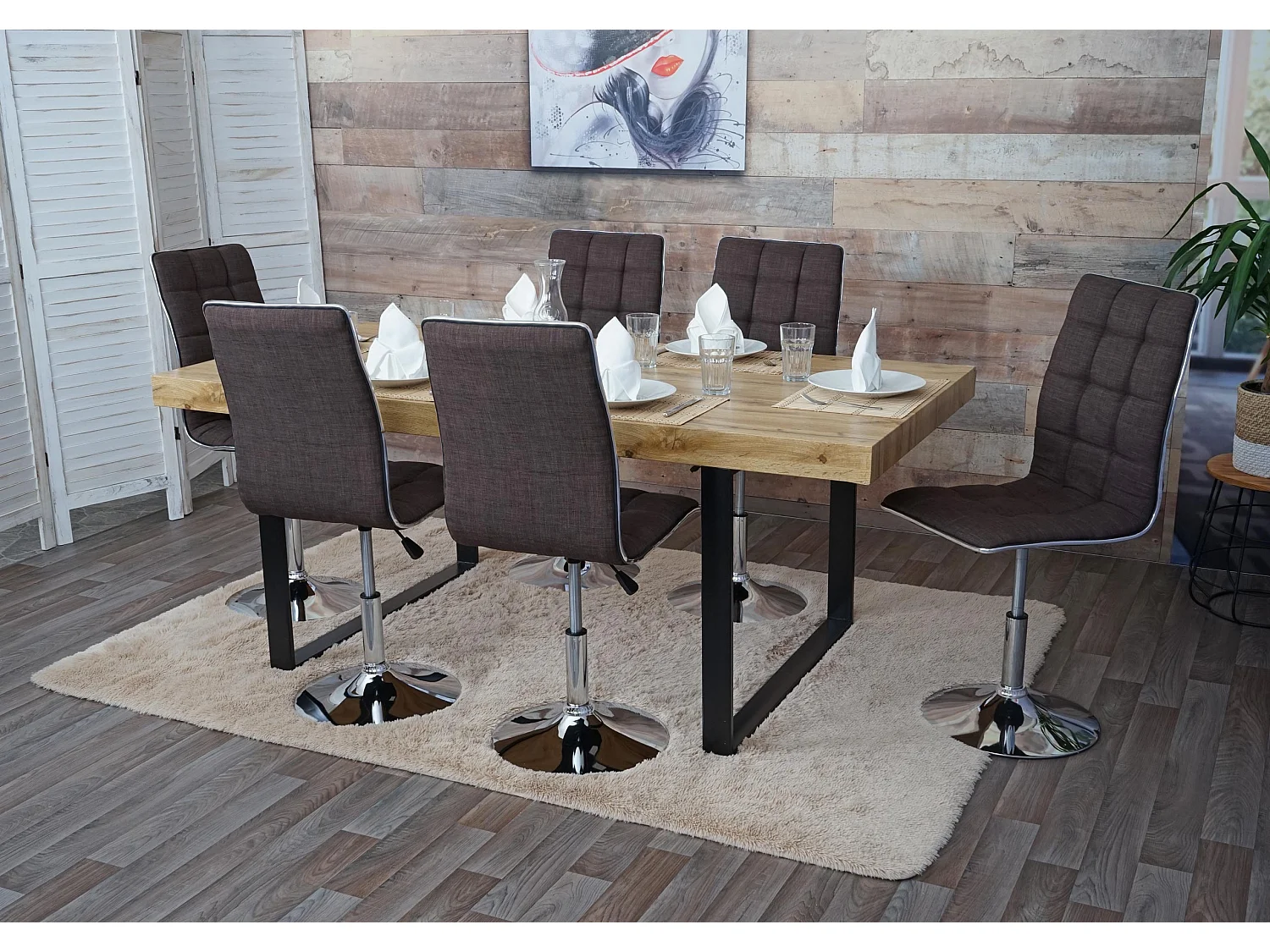 Chaise de salle à manger MCW-C41 (lot de 6),  brun