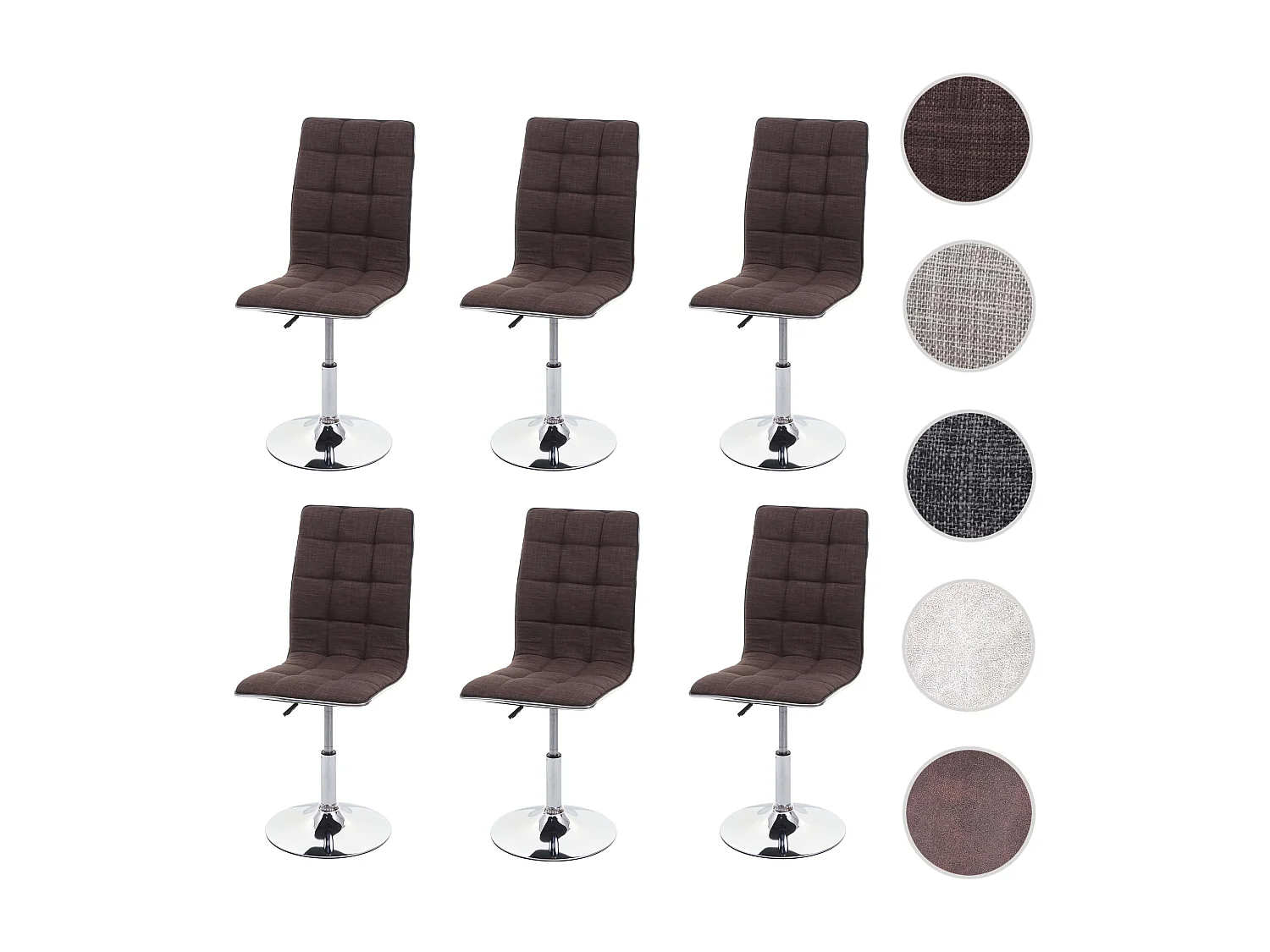 Chaise de salle à manger MCW-C41 (lot de 6),  brun