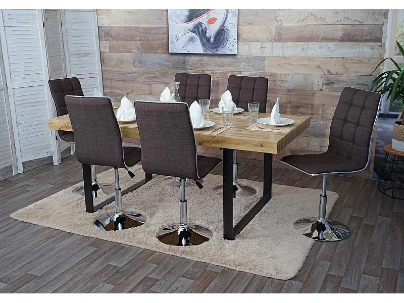 Set 6x sedie soggiorno eleganti MCW-C41 design moderno tessuto sala pranzo marrone