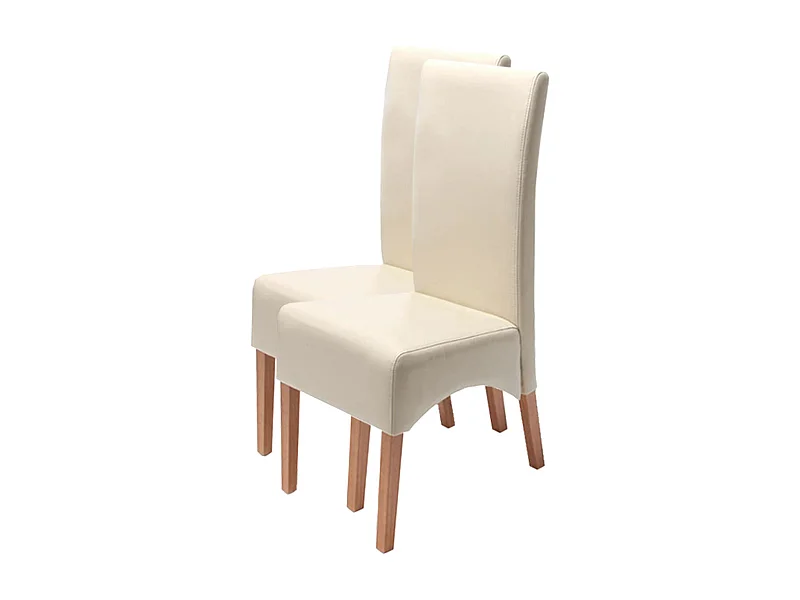 Cadeira de jantar Crotone (conjunto de 2),  creme, pernas de cor clara