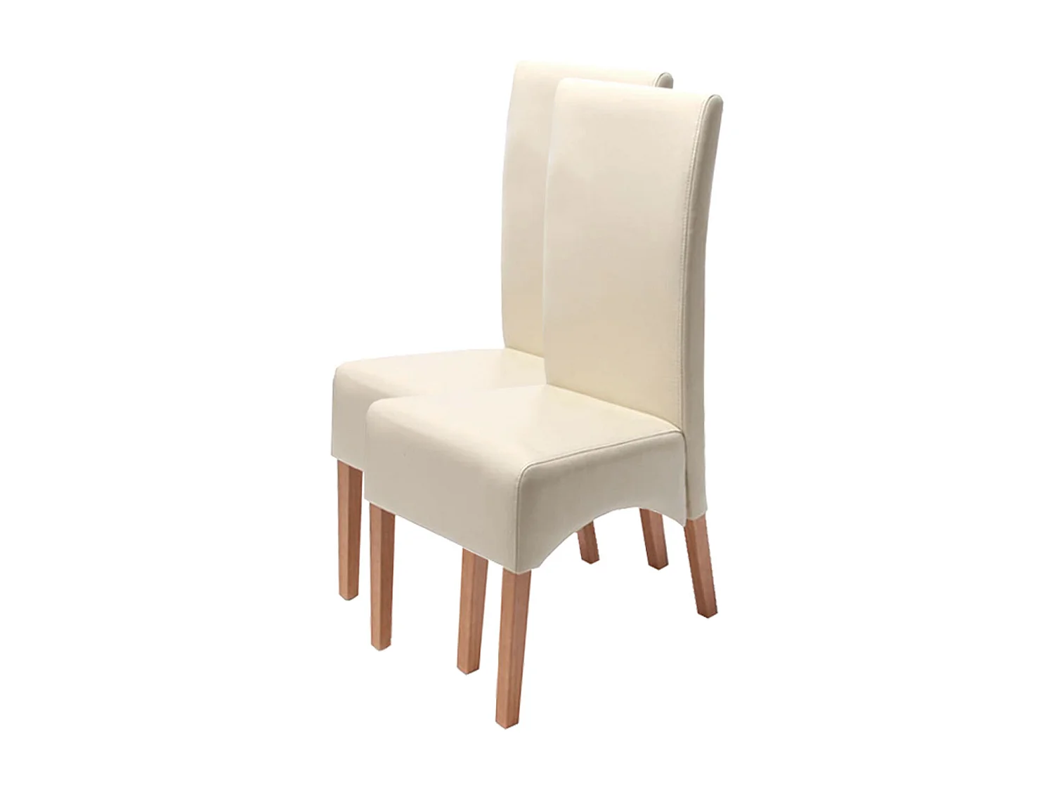 Cadeira de jantar Crotone (conjunto de 2),  creme, pernas de cor clara
