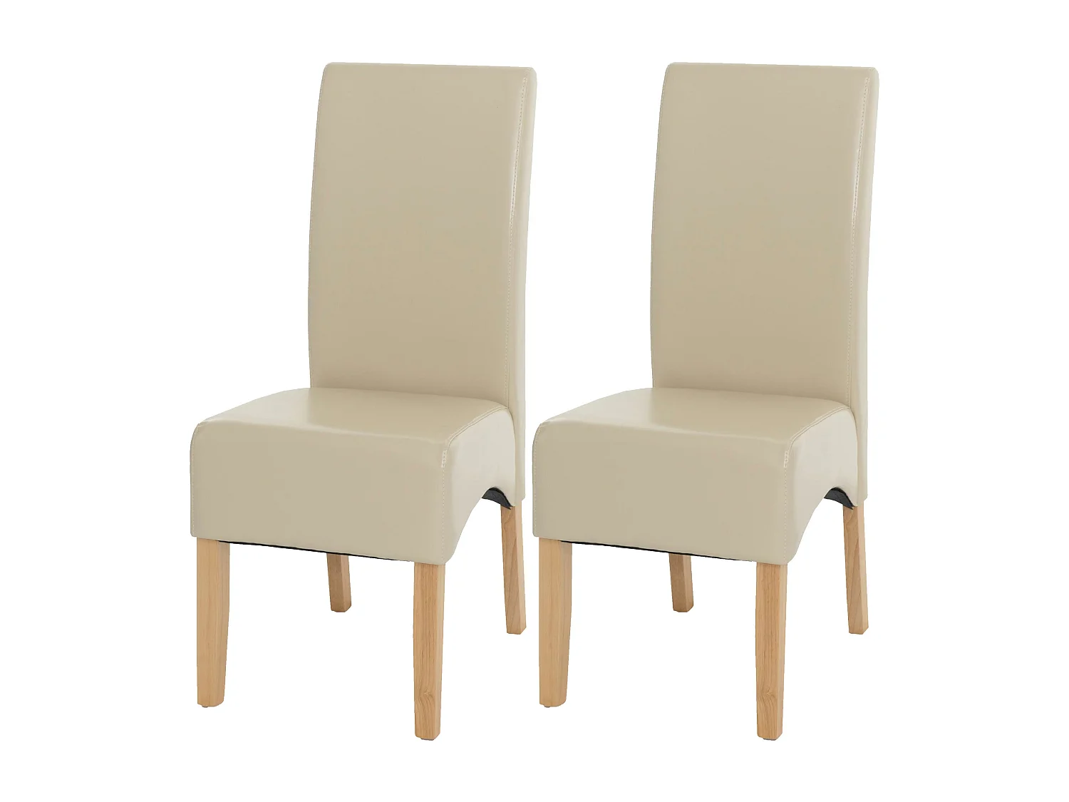 Cadeira de jantar Crotone (conjunto de 2),  creme, pernas de cor clara