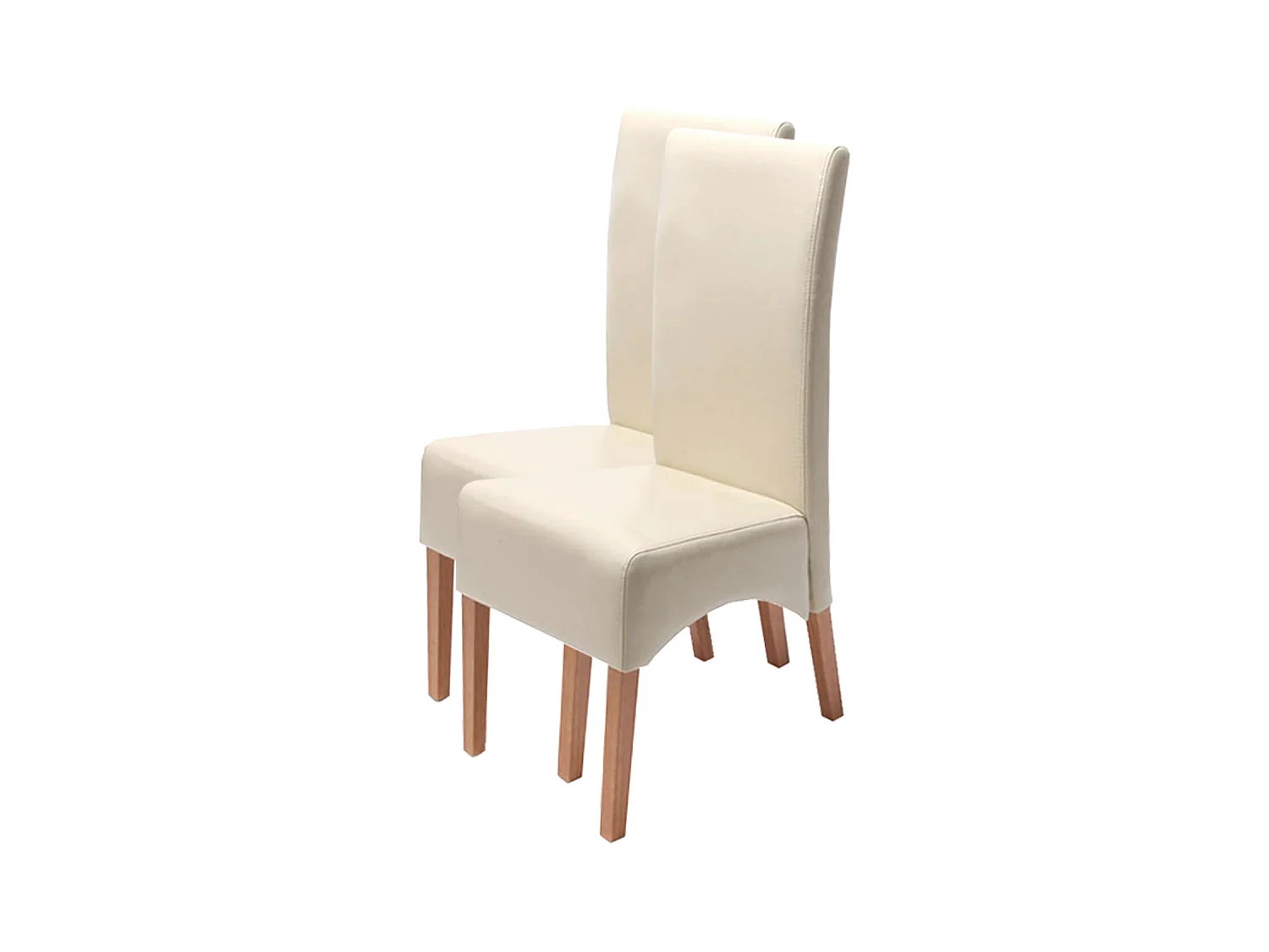 Chaise de salle à manger Crotone (lot de 2),  couleur crème, pieds clairs