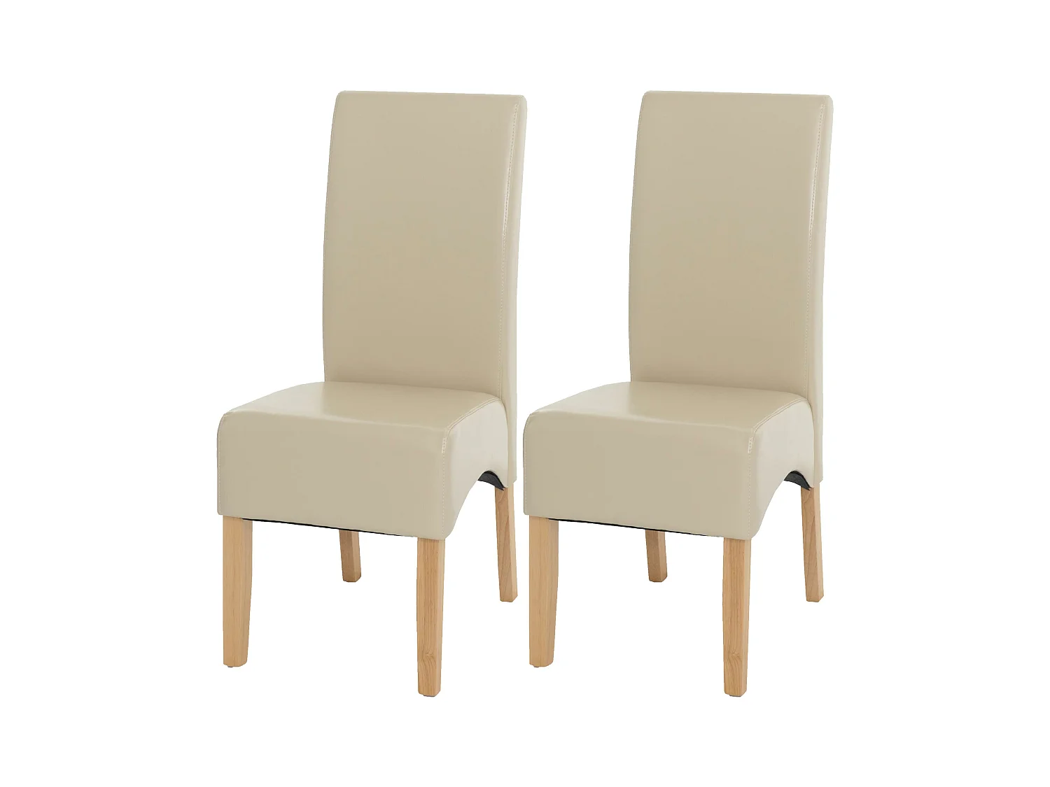 Chaise de salle à manger Crotone (lot de 2),  couleur crème, pieds clairs