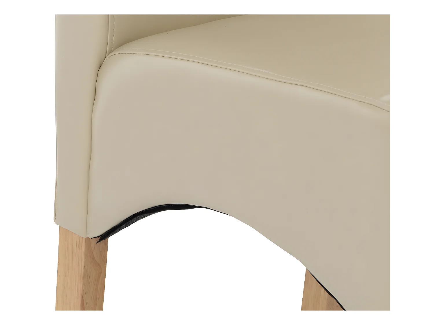 Chaise de salle à manger Crotone (lot de 2),  couleur crème, pieds clairs