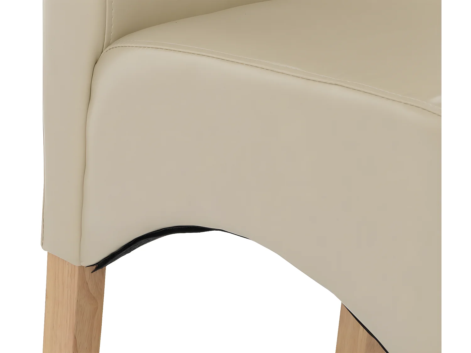 Chaise de salle à manger Crotone (lot de 2),  couleur crème, pieds clairs