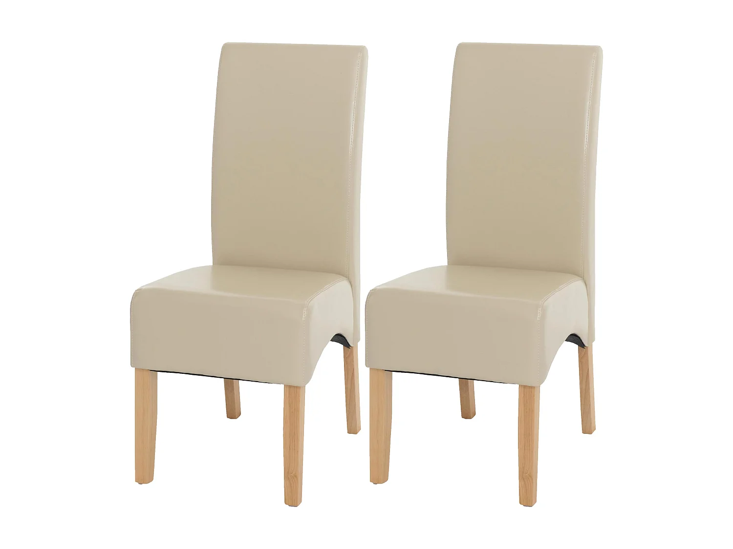 Eetkamerstoel Crotone (set van 2),  crème, lichtgekleurde poten