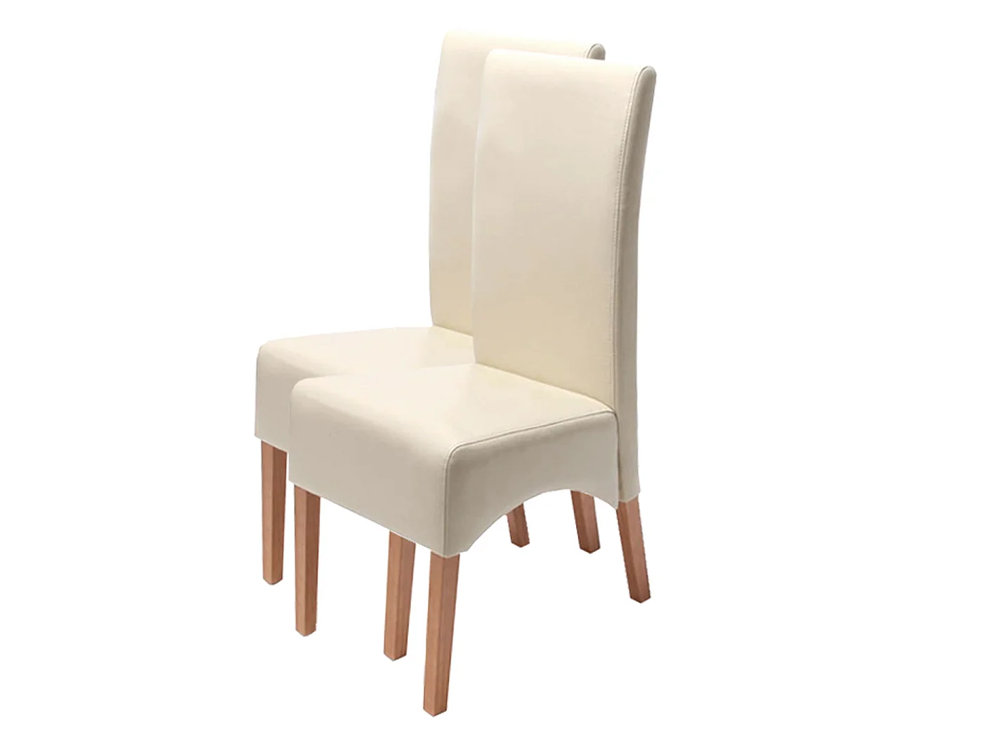 Eetkamerstoel Crotone (set van 2),  crème, lichtgekleurde poten