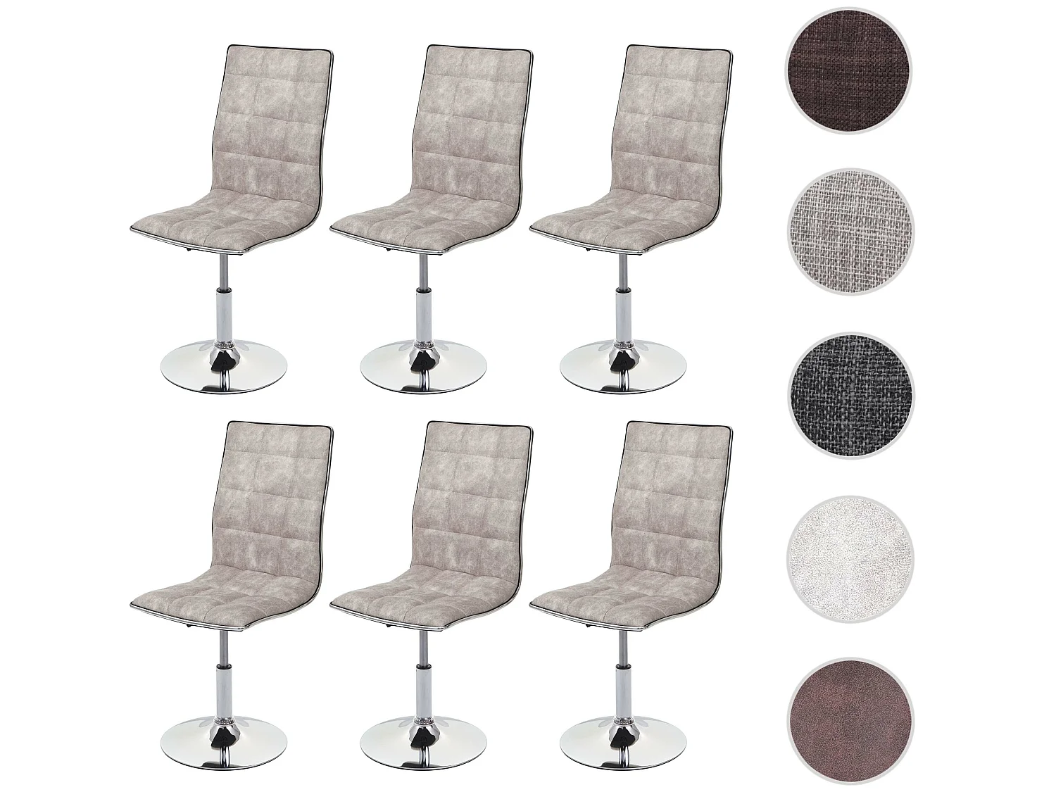 Krzesło do jadalni MCW-C41 (zestaw 6 sztuk),  vintage pebble grey