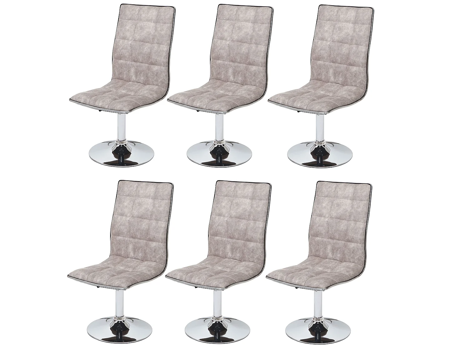 Chaise de salle à manger MCW-C41 (lot de 6),  vintage gris silex