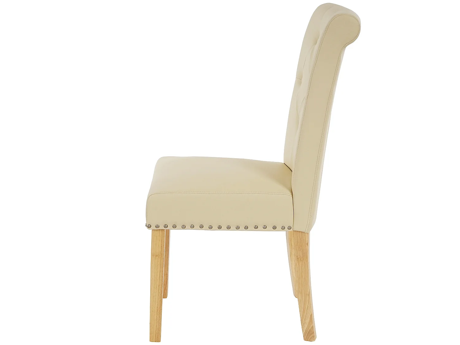 Set 6x sedie Chesterfield II ecopelle sala pranzo avorio piedi chiari